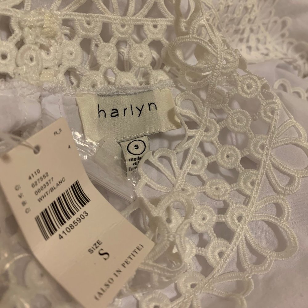 Anthropologie Haryln Lita Lace Blouse White Small - Picture 7 of 8